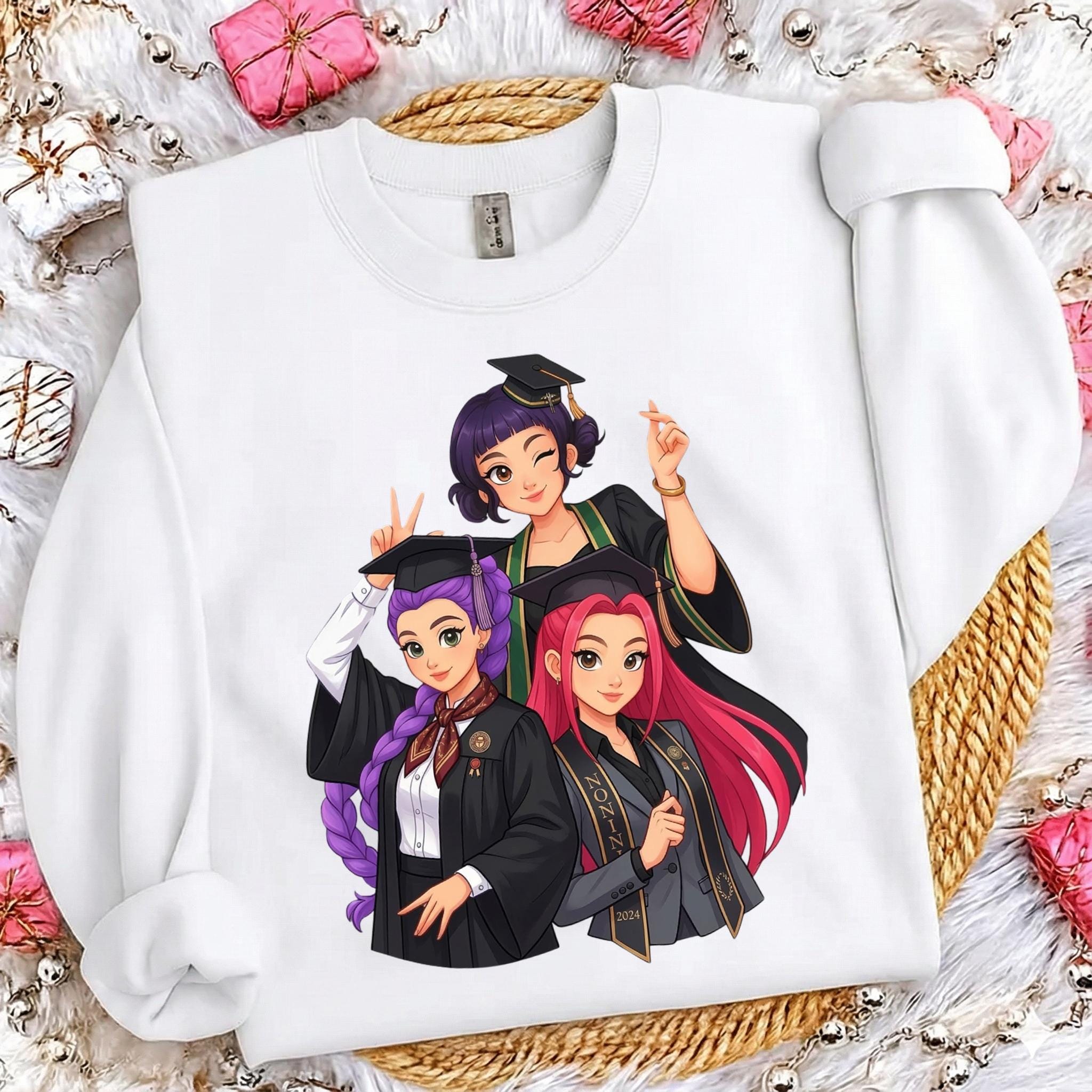 Huntrix Graduation Cap Kpop Huntrix Graduation 2026 Png, Class of 2026 Anime Girls Design ...