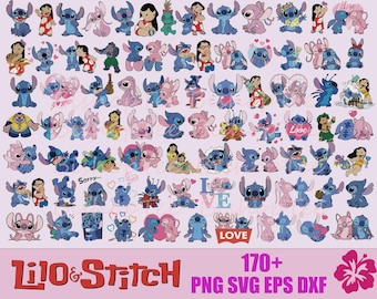 170+ Lilo i Stitch Clipart Bundle Png Svg, Stitch Svg, Stitch Png, Lilo Stitch Svg, Sticth Clipart, Lilo Png, Stitch Birthday, EPS, DXF