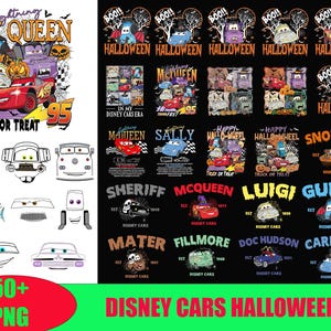 Halloween Cars Png Bundle, Disney Halloween Cars Png, Cartoon Cars Halloween, Pixar Cars, Cars film Halloween, Lightning McQueen, Złomek