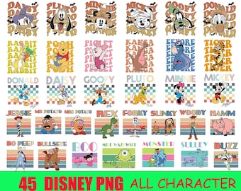 Di.sney Character Png Bundle, Postać z kreskówki, Myszka i przyjaciele Png, Toy Story Png, Di.sney Group, Wakacje rodzinne Png, Urodziny dzieci