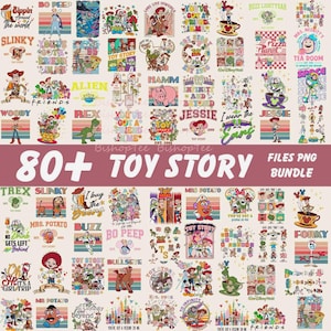 80+ Disney Toy Story Png Bundle, Toy Story PNG, New Mom Buzz Lightyear Png, Woody Jessie Rex, Toy Story Birthday Png, Cartoon Character