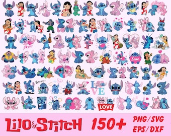 150+ Lilo and Stitch Clipart Bundle Png Svg, Stitch Svg, Stitch Png, Lilo Stitch Svg, Sticth New Movie, Lilo Png, Stitch Birthday, EPS, DXF