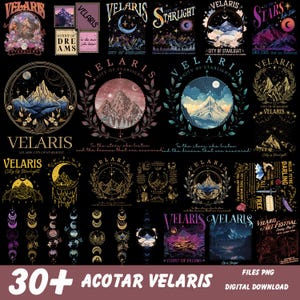 Velaris City Of Starlight PNG-Bundle, ACOTAR Velaris Png, Ein Zitat des Dornengerichts und der Rosen, Gericht der Träume Png, SJM Merch Png, Bookish Png