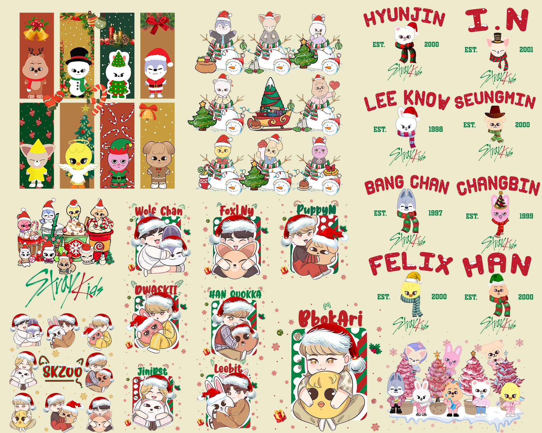 Stray Kids クリスマス PNG、かわいい Stray Kids メンバー グループ
