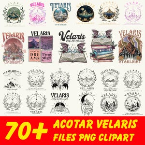 70+ ACOTAR Velaris PNG Bundle, Velaris City Of Starlight Png, SJM Merch Png, The Night Court Png, A Court of Thorns and Roses Quote, Bookish