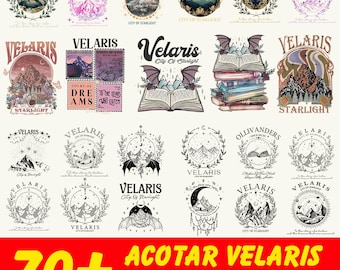 70+ ACOTAR Velaris PNG Bundle, Velaris City Of Starlight Png, SJM Merch Png, The Night Court Png, A Court of Thorns and Roses Quote, Bookish