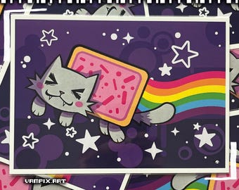 rainbow cat art print :3 | 5x7 in