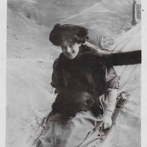 Vintage Postcrad, Zina Dare, Aktorka, Sporty zimowe, Ślizganie się, Aktorka, Opublikowano w 1906 r.