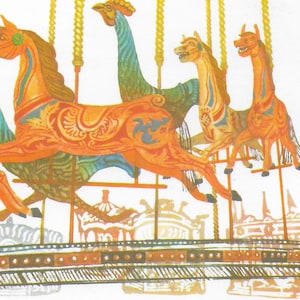 Vintage PQQ Postkarte 4 Karten, Britische Messen , Merry Go Round, Basteln, Kunstprojekte, Journals, Wandkunst, Basteln