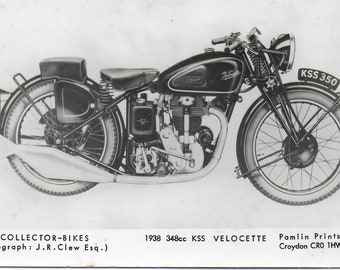 Vintage-Postkarte, 1938 348CC KSS Velocette Motorrad