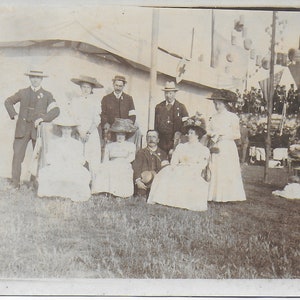 Vintage Photograph, Big day out, Ladies and Gents, Carnival, Friends  on a  day out.