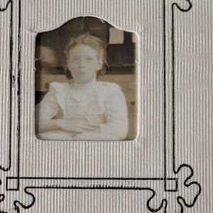 2 fotografie vintage, wspomnienie, córka, matka, folder, pocztówka, wysłane, edwardiańskie
