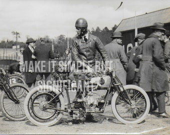 Digital Download Photo From Original, Coventry Motorcycle,  Motor Racing, Racing, White Wall Tyres Motor Sports, Brooklands, Racing History