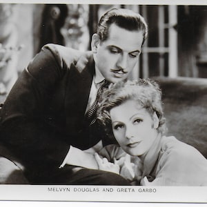 RPPC Melvyn  Douglas, Great Garbo, ,Hollywood Actress, Film Star, Hollywood, Golden Age Cinema