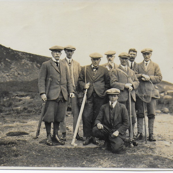 Digital Download, Fishing Trip, Fishing Rod, Fishing Net, Flat Caps, Tweed Suit, Social History 300 DPI 1920s