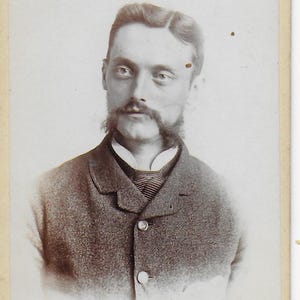 Viktorianisches Foto, CDV Junger Mann, Big Moustache, Andrew Hodge, Stirling