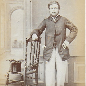 Viktorianische Fotografie, Albumin Druck, auf Karte, Gentleman, Zylinder, auf Hut, reizende Fotografie, Soley, Gloucester