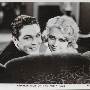 RPPC,Charles Morton, Anita Page,Hollywood Actress, Film Star, Hollywood, Golden Age Cinema