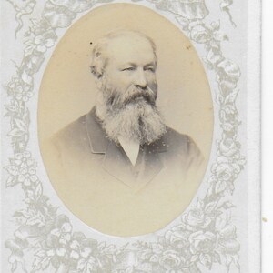 Victoriaanse CDV, Oude Heer, Witte Baard, Sierlijk Ontwerp