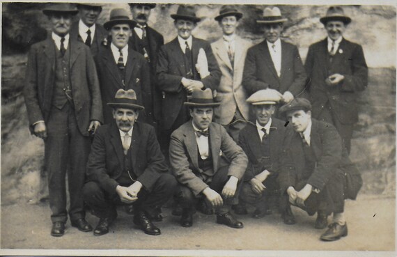 RPPC, Men, Flat Caps, Trilby Hat, Sunday Best, Day Out -  Canada