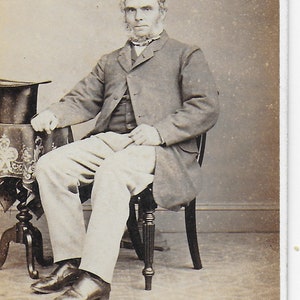 Victorian CDV Victorian Gentleman, Top Hat on Table, Shiny Shoes, Victorian Fashion, Social History