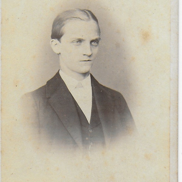Victorian CDV Victorian Photograph Young Man Smart 1868 Old Photo Old Photograph