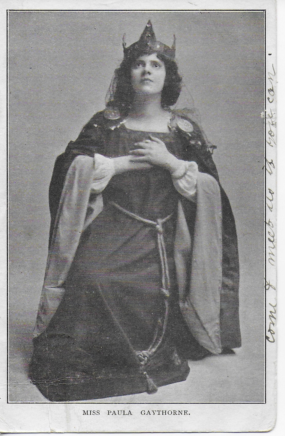 RPPC,  Paula Gaythorne, Actress, Opera, Queens and Romance Series, Posted 1905