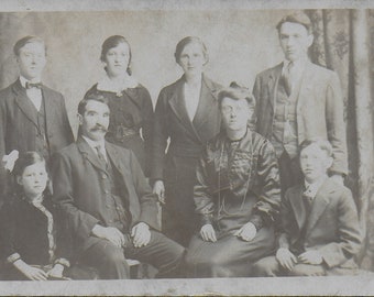 Vintage Photo,, RPPC,  Edwardian Family, Edwardian Photo, Studio Portrait, Mrs Webber