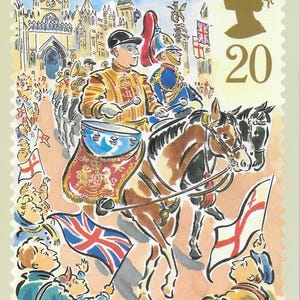 Vintage PQQO Postkarte 5 Karten, Lord Mayors Parade, Basteln, Kunstprojekte, Journals, Wandkunst, Basteln