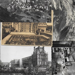 Travel Journals Vintage Postcard Buildings Churches landscapes Tourist Travel Photos Junk Journal Supplies Pack of Postcards Letters