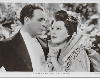 RPPC, Tullio Carminati, Grace Moore, Actrice hollywoodienne, Star de cinéma, Hollywood, Cinéma de l'âge d'or