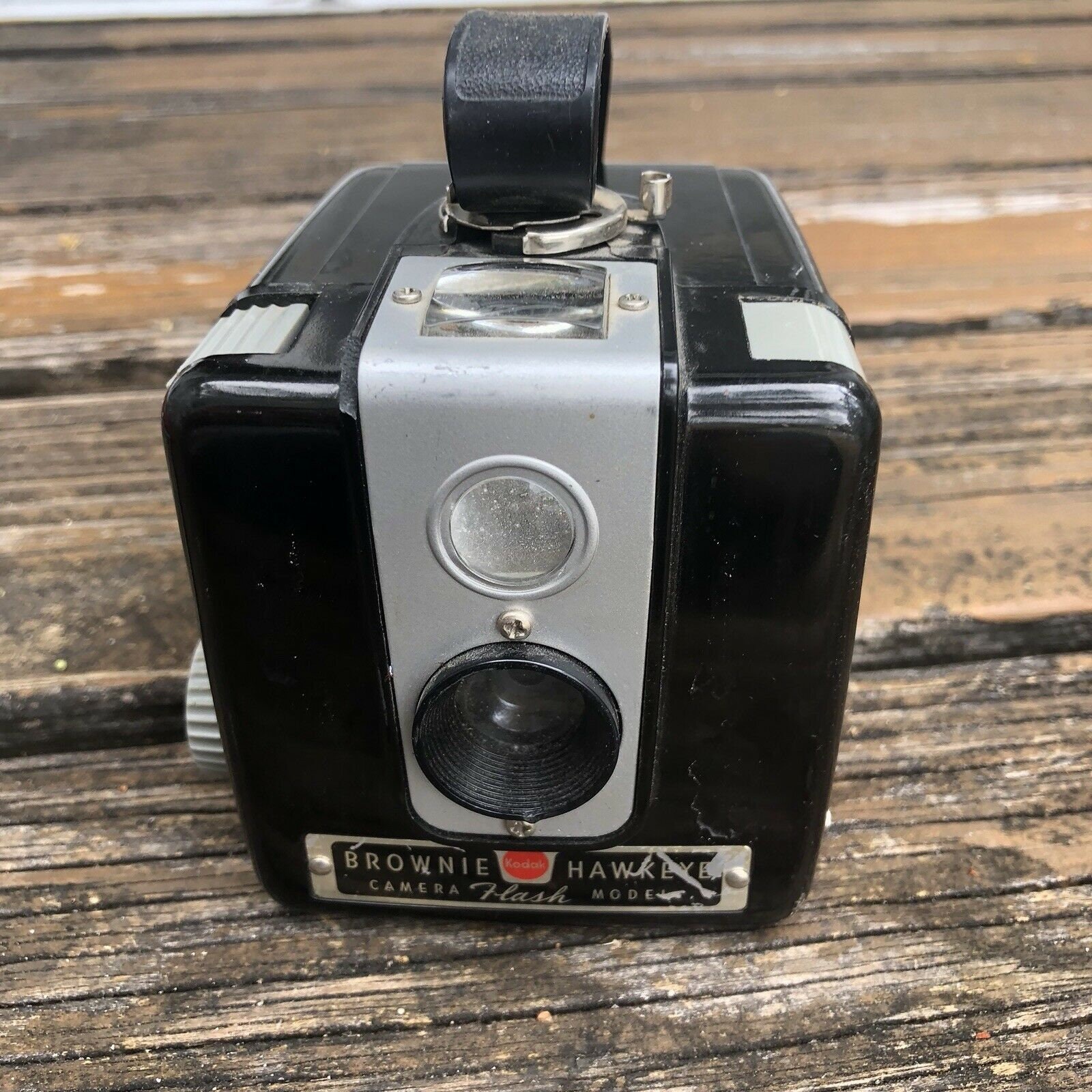 Vtg Kodak Brownie Hawkeye Camera Flash Model Black Bakelite