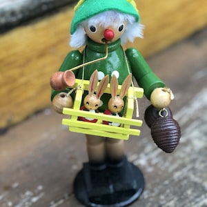 Vtg Steinbach Wooden Smoker Bunny Rabbit Hunter German Incense Cone ...