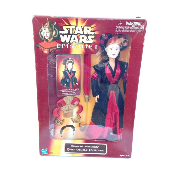 Vintage Star Wars Ultimate Hair Queen Amidala Doll Episode I Hasbro Natalie Portman NEW Vtg 90s 1990s