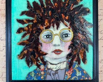 ORIGINAL Mixed Media Painting - "Bed Head"