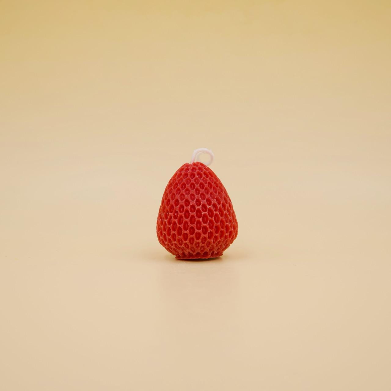 Hand-Molded Strawberry Soy Candle | Fresh Berry Aroma | Fruit & Floral Décor