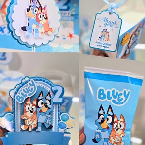 Bundle Bluey Birthday Favor Bundle – Custom Tags & Cake Toppers - Etsy