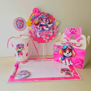 Bundle Personalized Pow Patrol Gable Box: 3D Candy Favor.