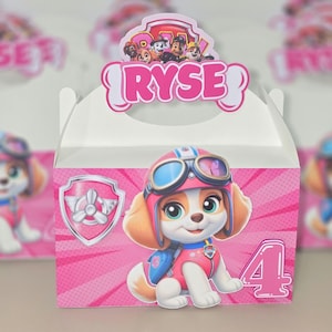 Skye Pow Patrol Skye Favor Party, Pow Patrol Gable Box 3D Candy Box, Skye Pow Patrol  Theme Birthday.