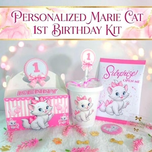 Bundle Marie Cat Birthday Favor Box – Custom Aristocats Party