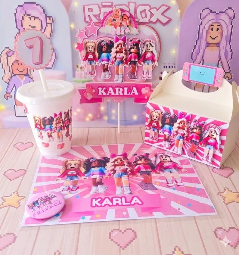 Bundle Roblox Favor Box – Complete Birthday Party image 1