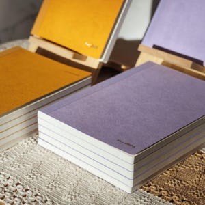 B6 Grid Notebook | Tomoe River Paper, 5mm Grid Notebook (Marigold, Lilac, Midnight)