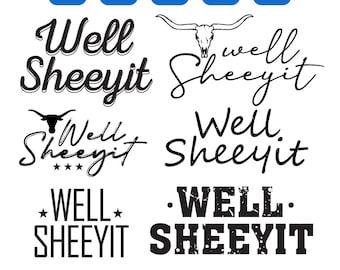 Benutzerdefinierte gut Sheeyit-Svg-Datei, lustige PNG, vulgäre Retro beunruhigte Schriftart Digitaler Download, Western-Svg, Cowboy-Schrift, Cricut, Handwerksdatei, Korn-Svg