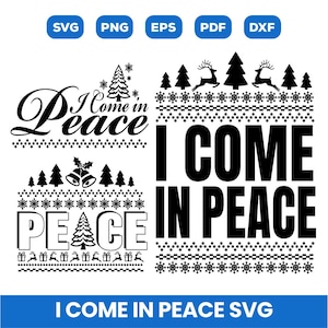 I Come in Peace Svg, Come In Peace I'm Peace Svg, kerstpaar Svg, bijpassende paar Svg, kerstshirt Svg, sublimatie, Cricut, Eps