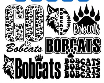 Bobcats Svg, Bobcat Svg Bundle, Bobcats Paw Print Svg, Wild Cats Svg, Bobcats Tshirt, Bobcats Lover Gift, Svg Files for Cricut, Svg Dxf Eps