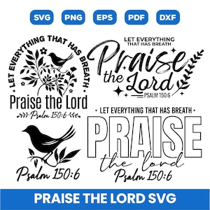 Praise the Lord Svg, christelijke Svg, religieuze Svg, Jezus Svg, bijbelvers Svg, geloof Svg, 1717 Bijbelvers svg, trendy shirt Design svg, png