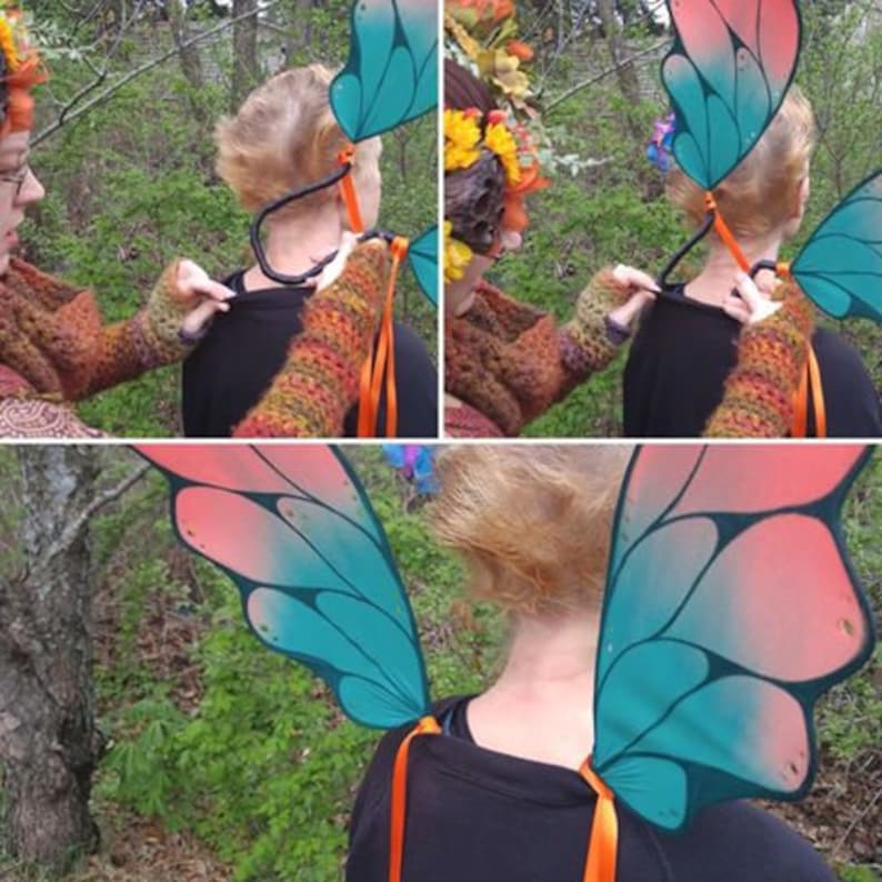 Mini Apple Green /& Emerald with Dark Green Fairy Wingalings Costume Fairy Wings