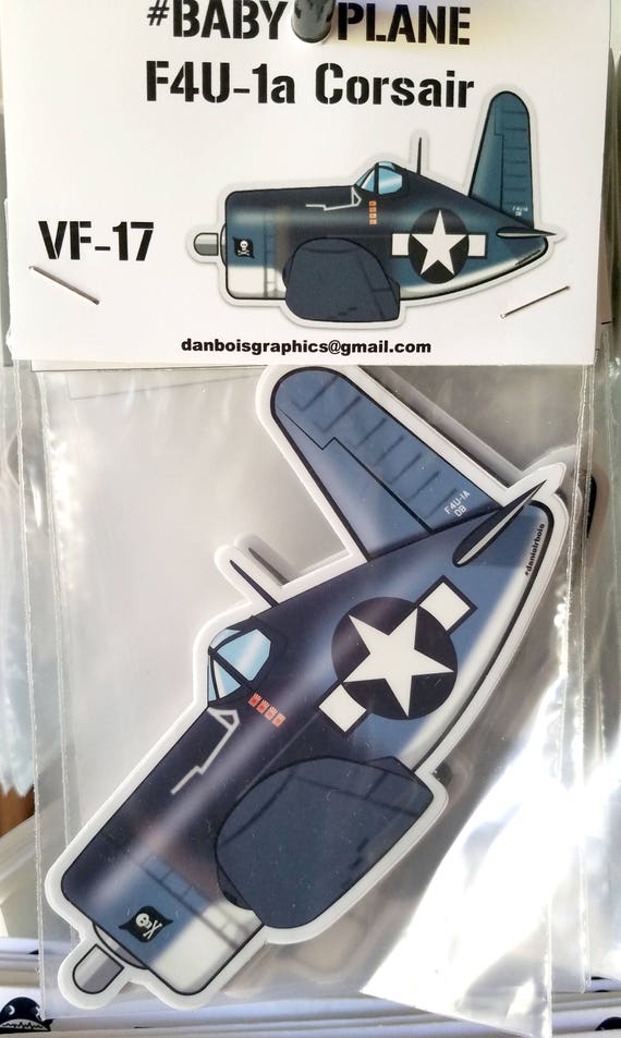 F4u 1a Corsair Vf 17 Fighter Baby Plane Sticker Etsy