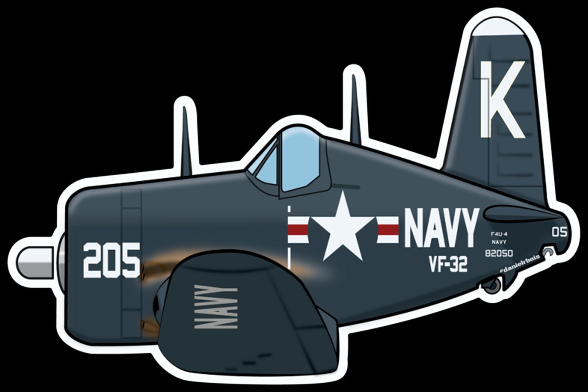 Thomas Hudner's F4U-4 Corsair VF-32 #205 Baby Plane Sticker