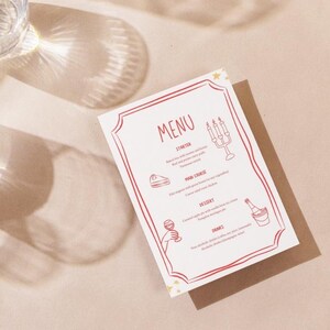 Minimalist Christmas Menu Card Template – Simple & Elegant Design with Red Text